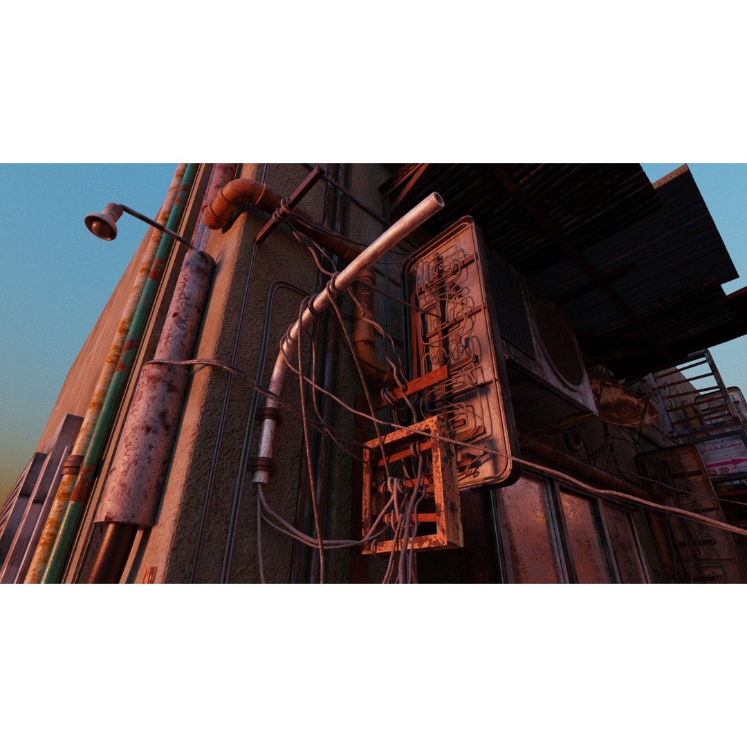 Cairo City Cyberpunk Streets 3D Model – Day & Night Modes, Animated Neon Signs - View 26