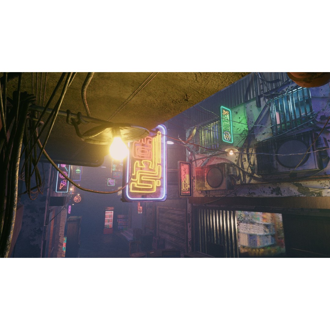 Cairo City Cyberpunk Streets 3D Model – Day & Night Modes, Animated Neon Signs - View 32