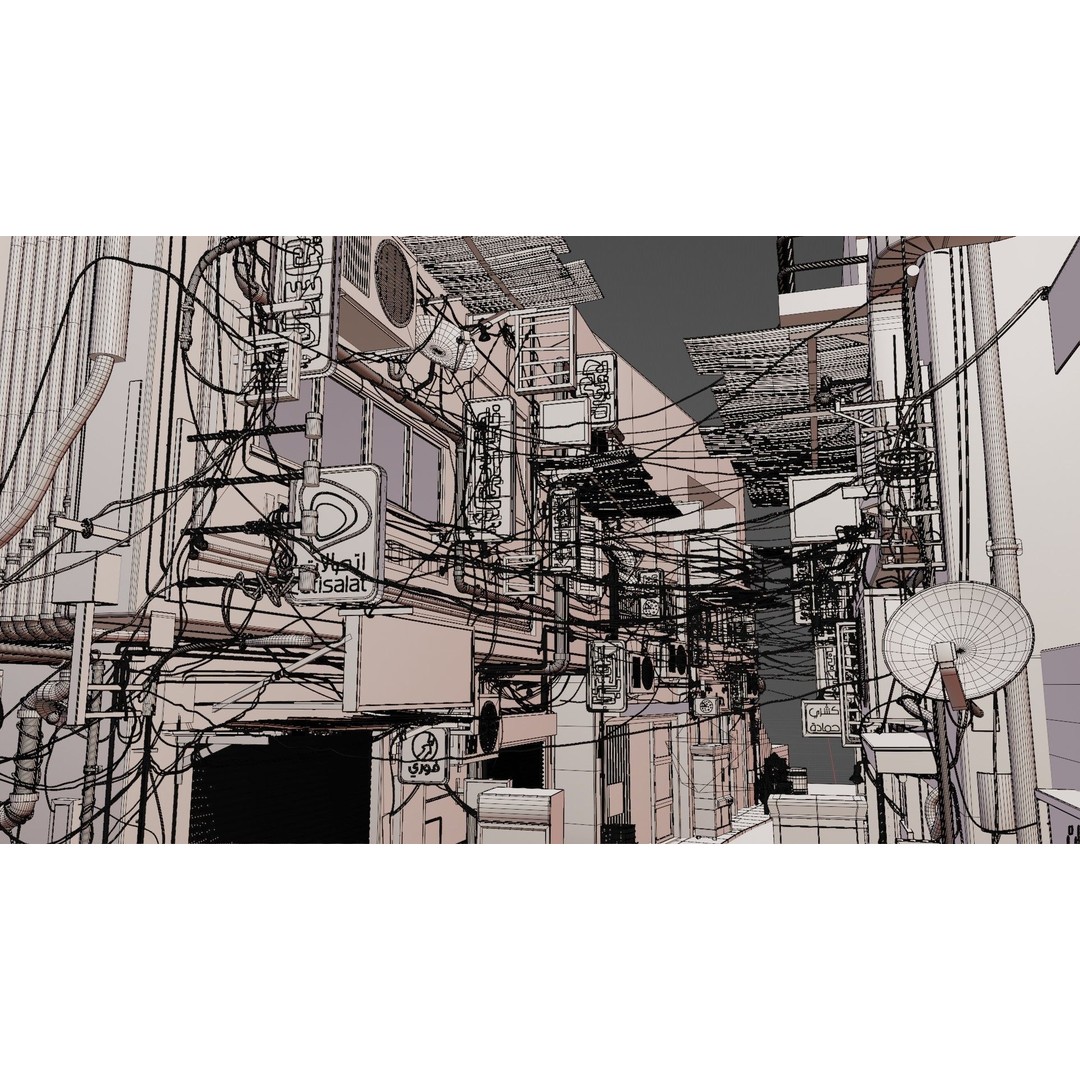 Cairo City Cyberpunk Streets 3D Model – Day & Night Modes, Animated Neon Signs - View 34
