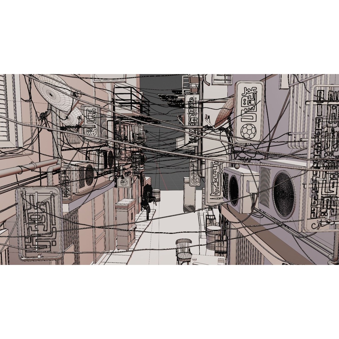 Cairo City Cyberpunk Streets 3D Model – Day & Night Modes, Animated Neon Signs - View 38