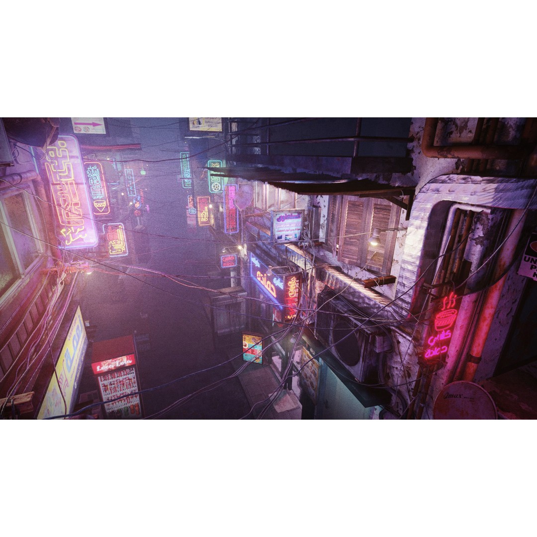 Cairo City Cyberpunk Streets 3D Model – Day & Night Modes, Animated Neon Signs - View 7