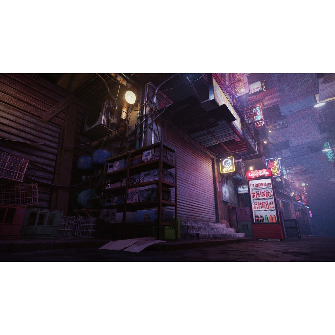 Cairo City Cyberpunk Streets 3D Model – Day & Night Modes, Animated Neon Signs - View 8