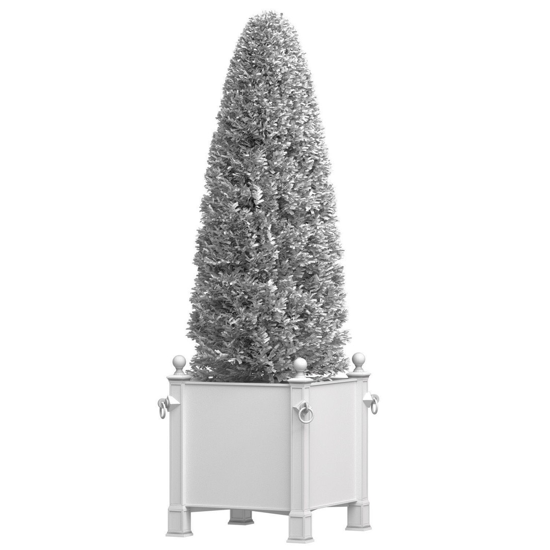 Decorative Tree 3D Model – Art Deco Style Planter, FBX & OBJ