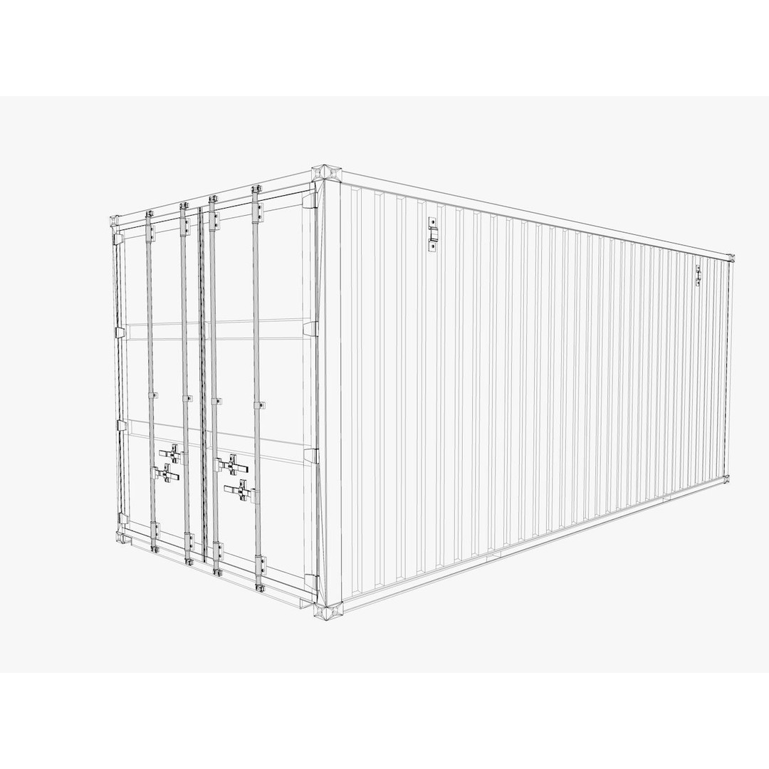 Container Shipping Cargo 3D Model – Low Poly Industrial Asset, FBX - View 11