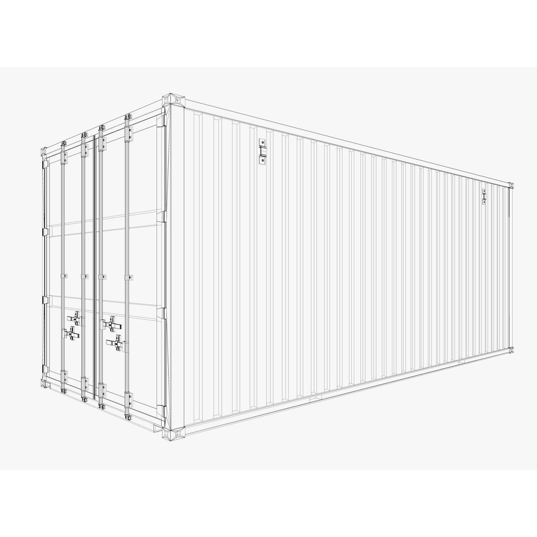Container Shipping Cargo 3D Model – Low Poly Industrial Asset, FBX - View 14
