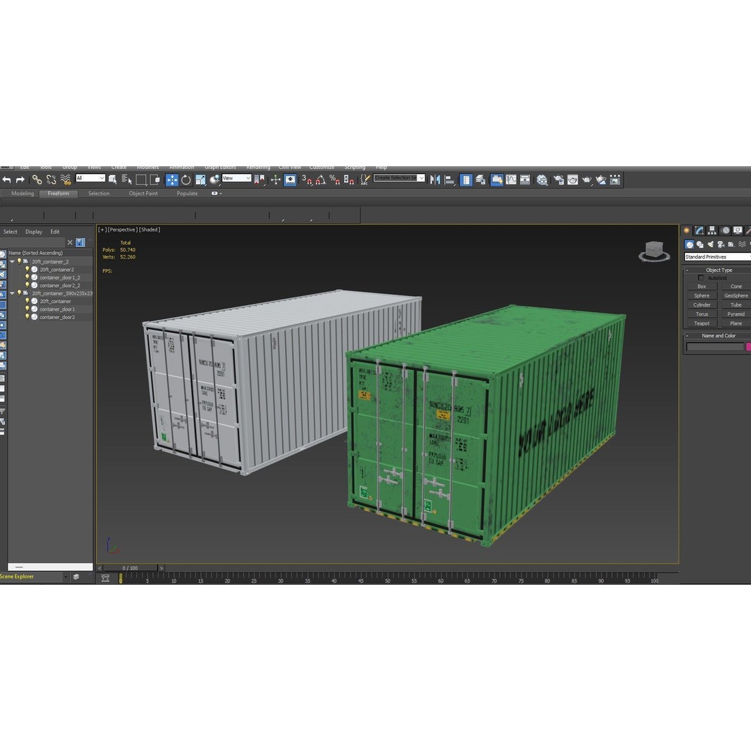 Container Shipping Cargo 3D Model – Low Poly Industrial Asset, FBX - View 15