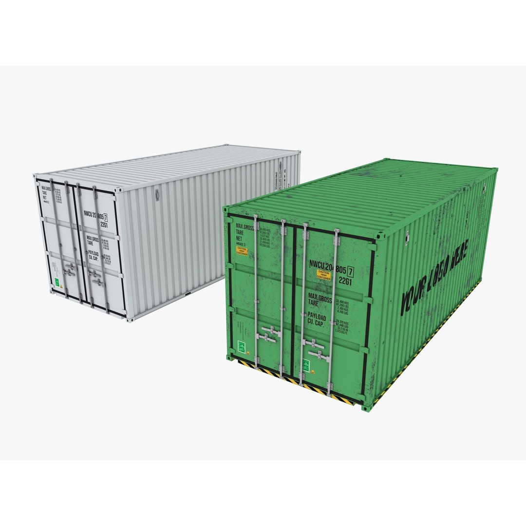 Container Shipping Cargo 3D Model – Low Poly Industrial Asset, FBX - View 3