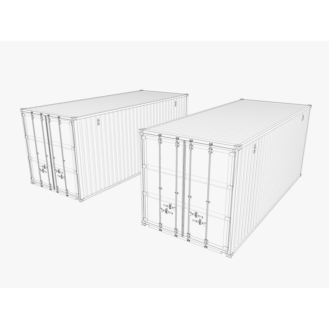 Container Shipping Cargo 3D Model – Low Poly Industrial Asset, FBX - View 4
