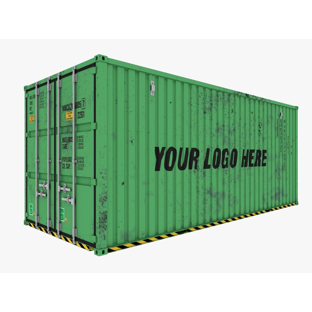 Container Shipping Cargo 3D Model – Low Poly Industrial Asset, FBX - View 8