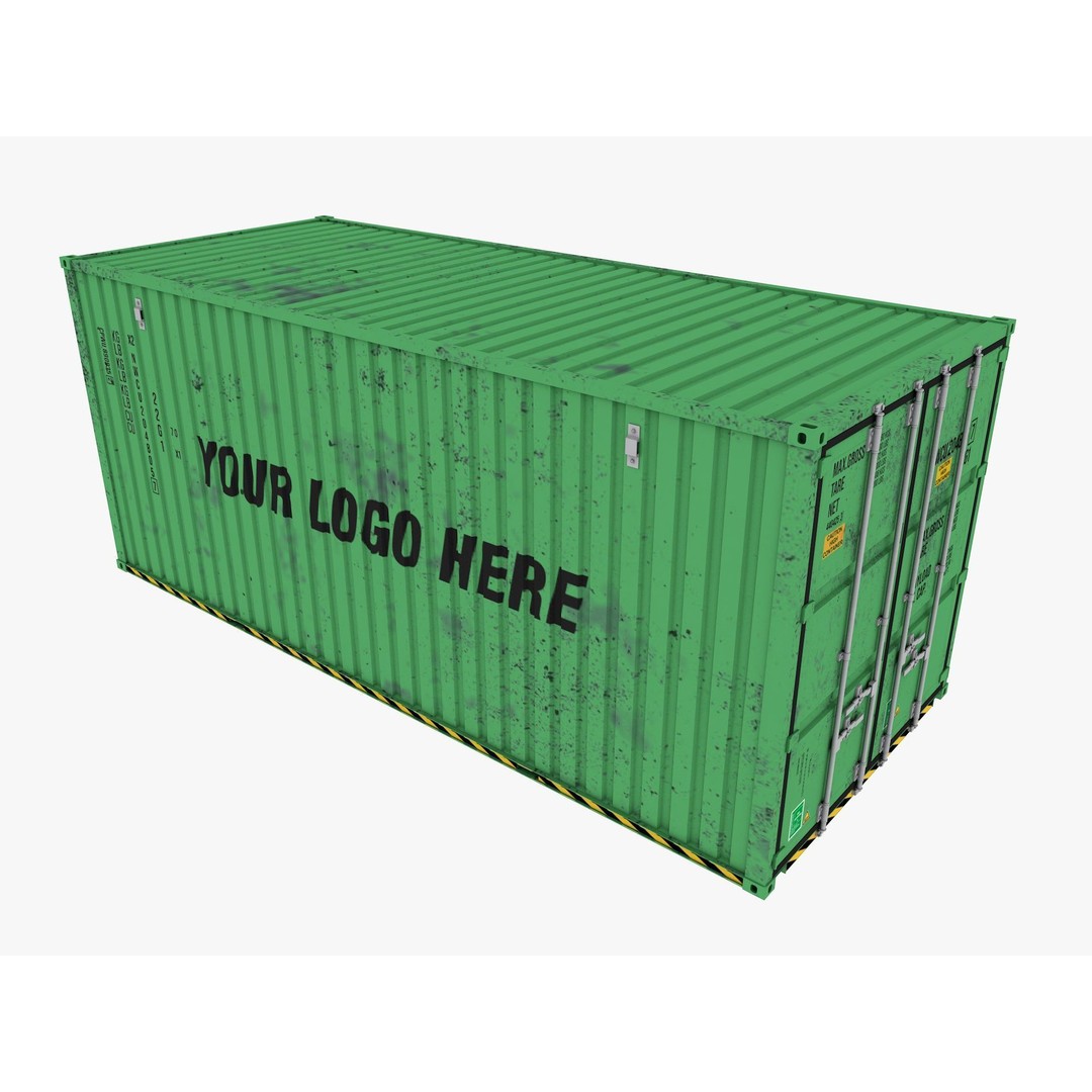 Container Shipping Cargo 3D Model – Low Poly Industrial Asset, FBX - View 9