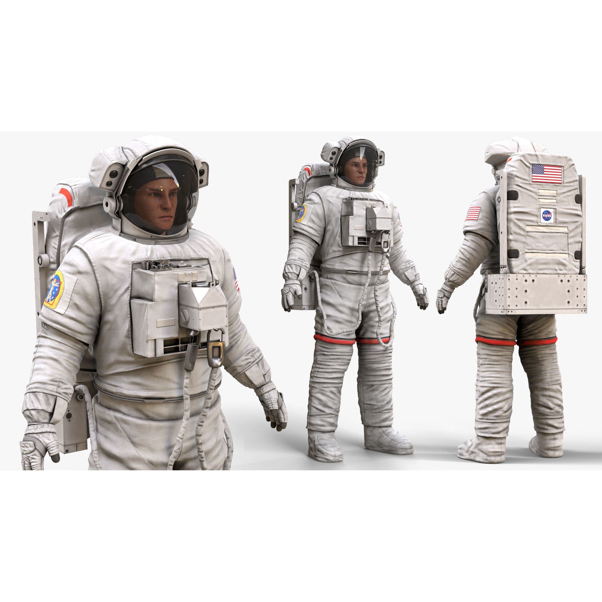 CS05 Space Suit - Low-Poly Game-Ready 3D Model - View 7