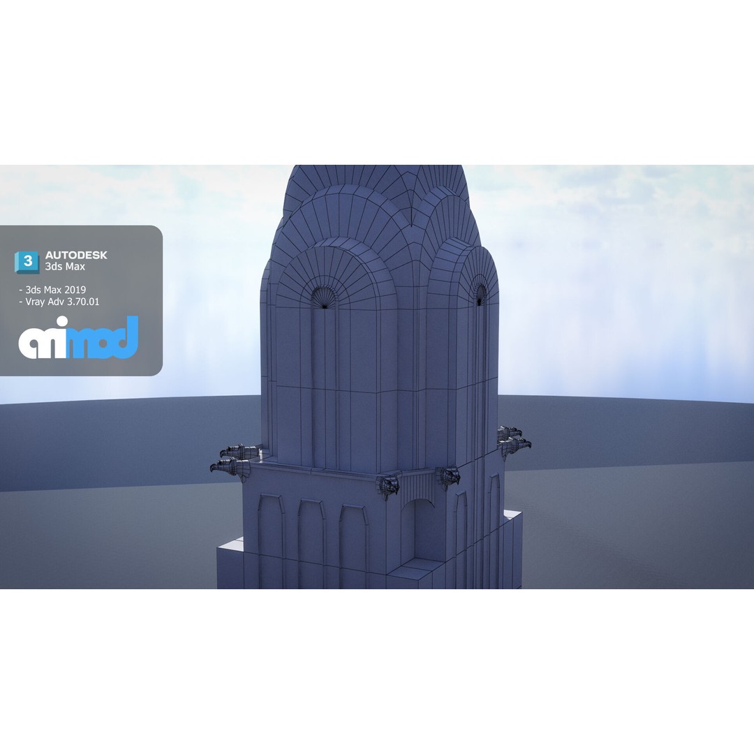 Chrysler Building 3D Model – High Poly Landmark Asset, FBX, V-Ray - View 8