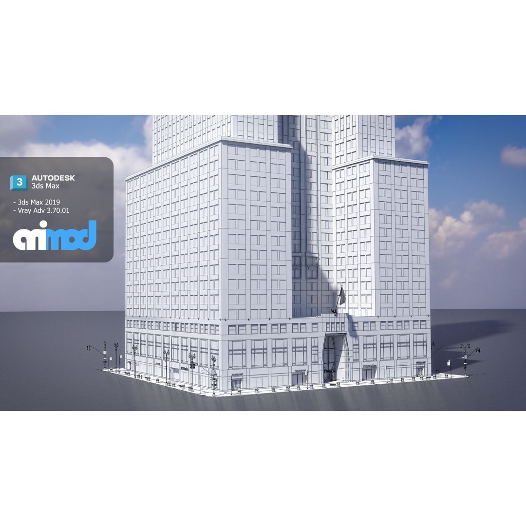 Chrysler Building 3D Model – High Poly Landmark Asset, FBX, V-Ray - View 9