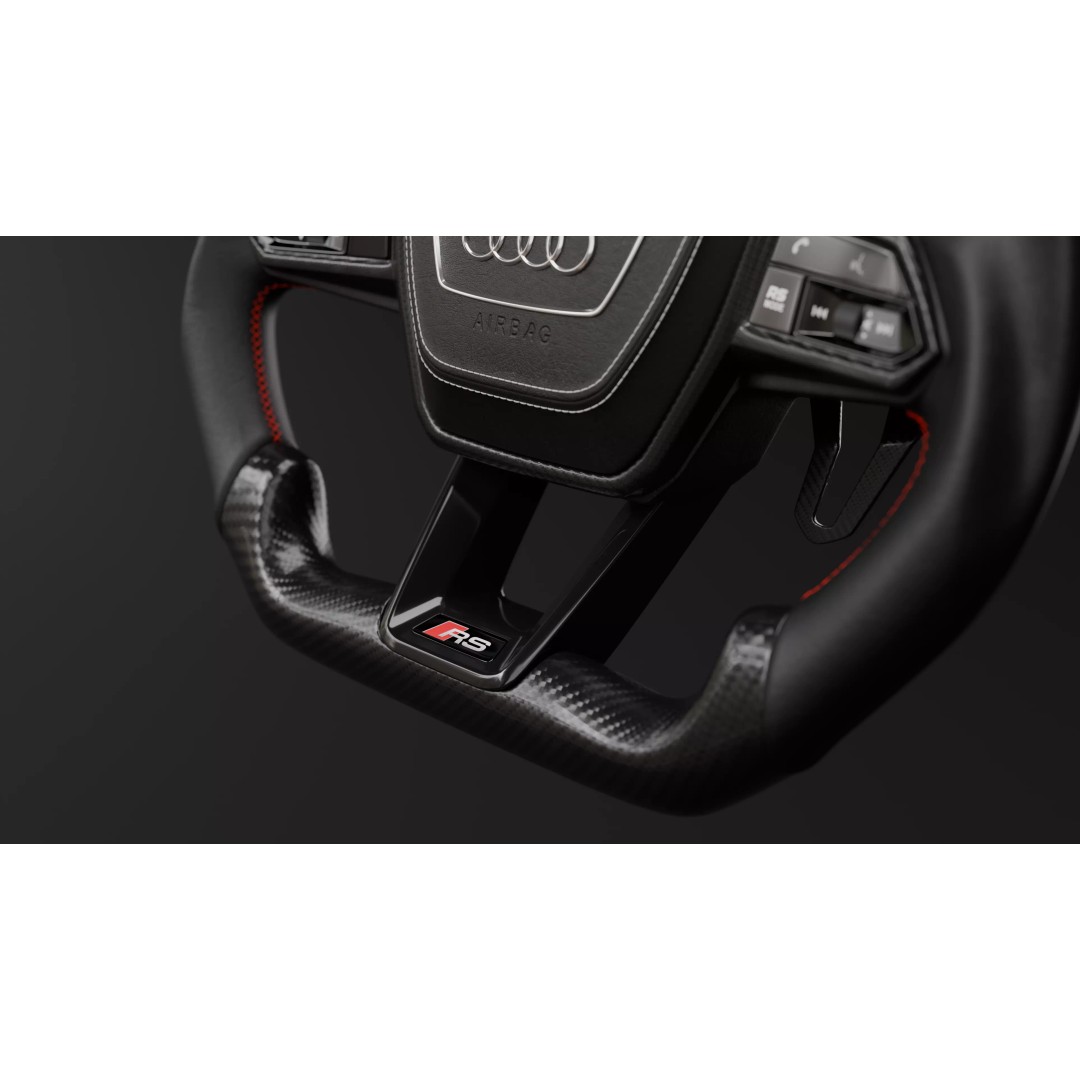 High-Detail Audi RS Carbon Fiber Steering Wheel 3D Model – Realistic Design, PBR Textures - View 3