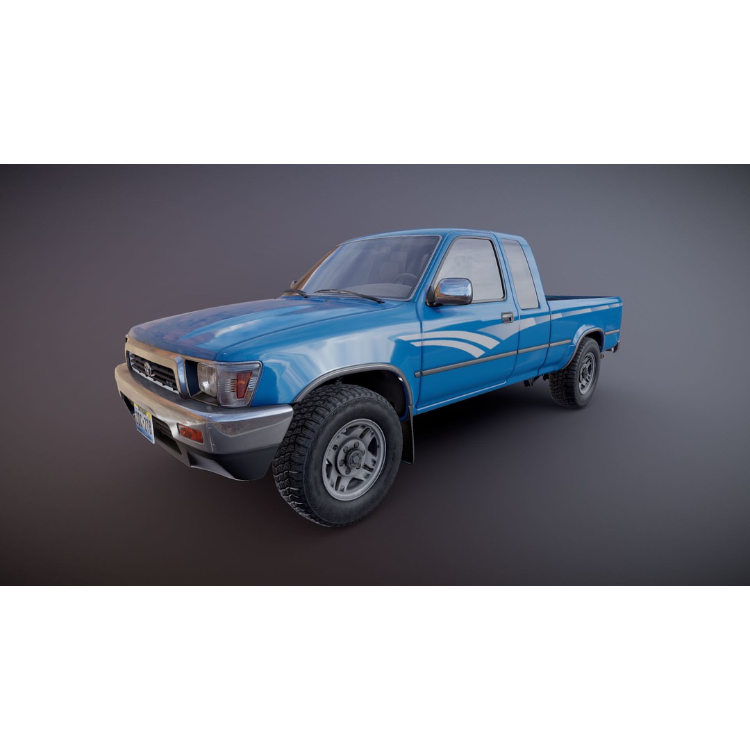 Toyota Hilux SR5 Pickup 3D Model – Low Poly Game Ready Asset, FBX - View 20