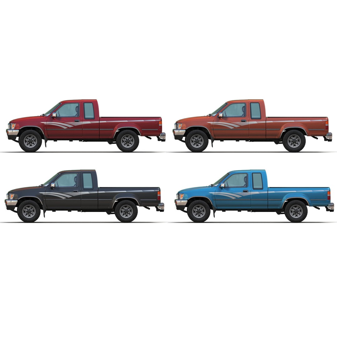 Toyota Hilux SR5 Pickup 3D Model – Low Poly Game Ready Asset, FBX - View 3