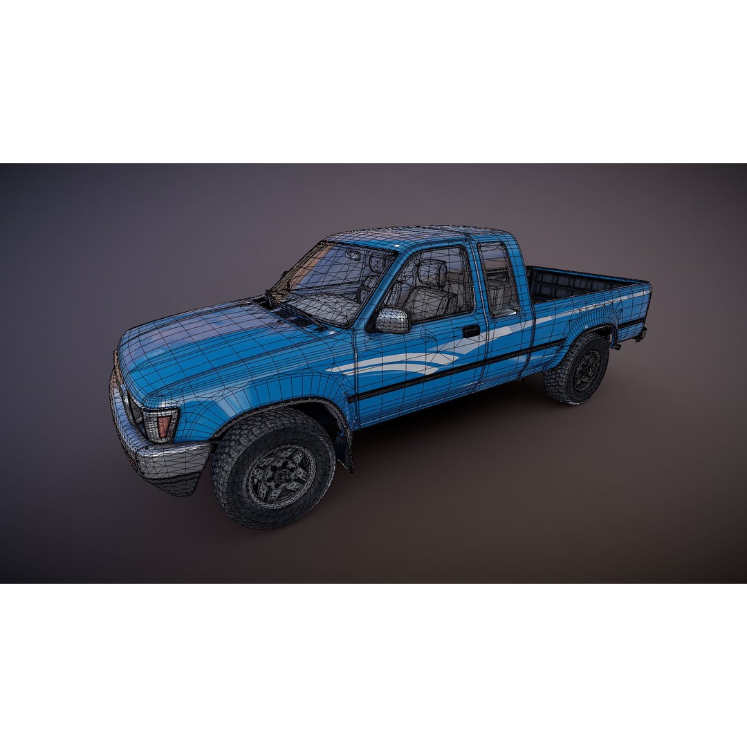 Toyota Hilux SR5 Pickup 3D Model – Low Poly Game Ready Asset, FBX - View 32