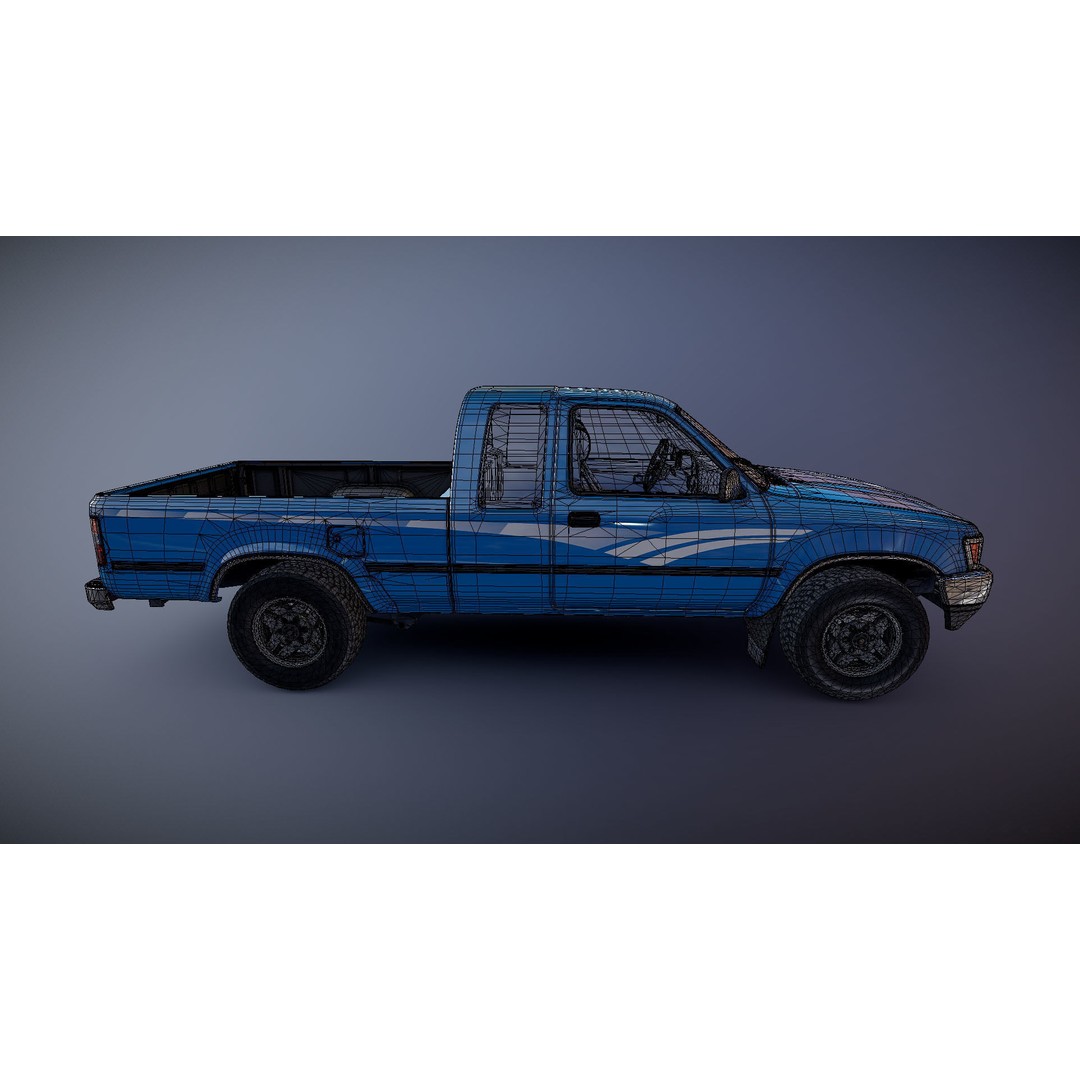 Toyota Hilux SR5 Pickup 3D Model – Low Poly Game Ready Asset, FBX - View 34