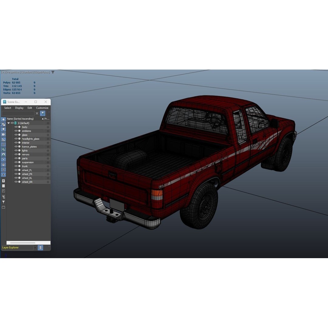 Toyota Hilux SR5 Pickup 3D Model – Low Poly Game Ready Asset, FBX - View 41
