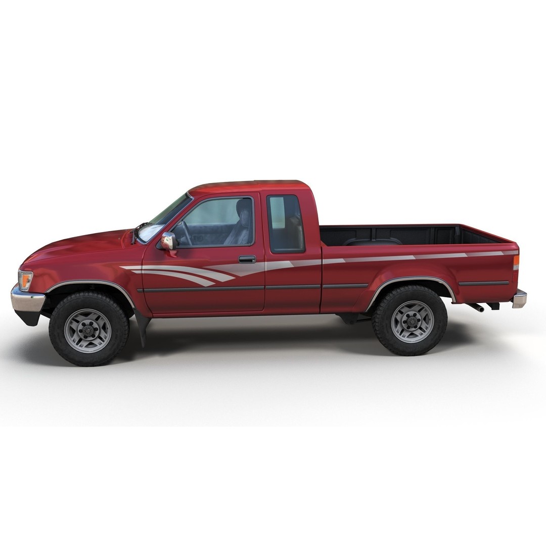 Toyota Hilux SR5 Pickup 3D Model – Low Poly Game Ready Asset, FBX - View 8
