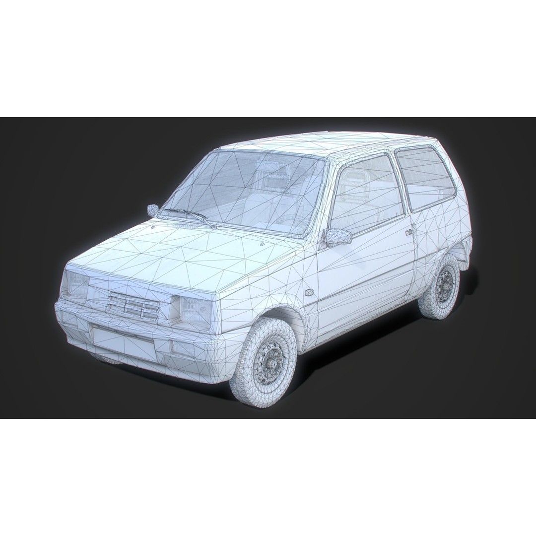 Retro Hatchback 3D Model – Low Poly Game Asset with Interior, FBX