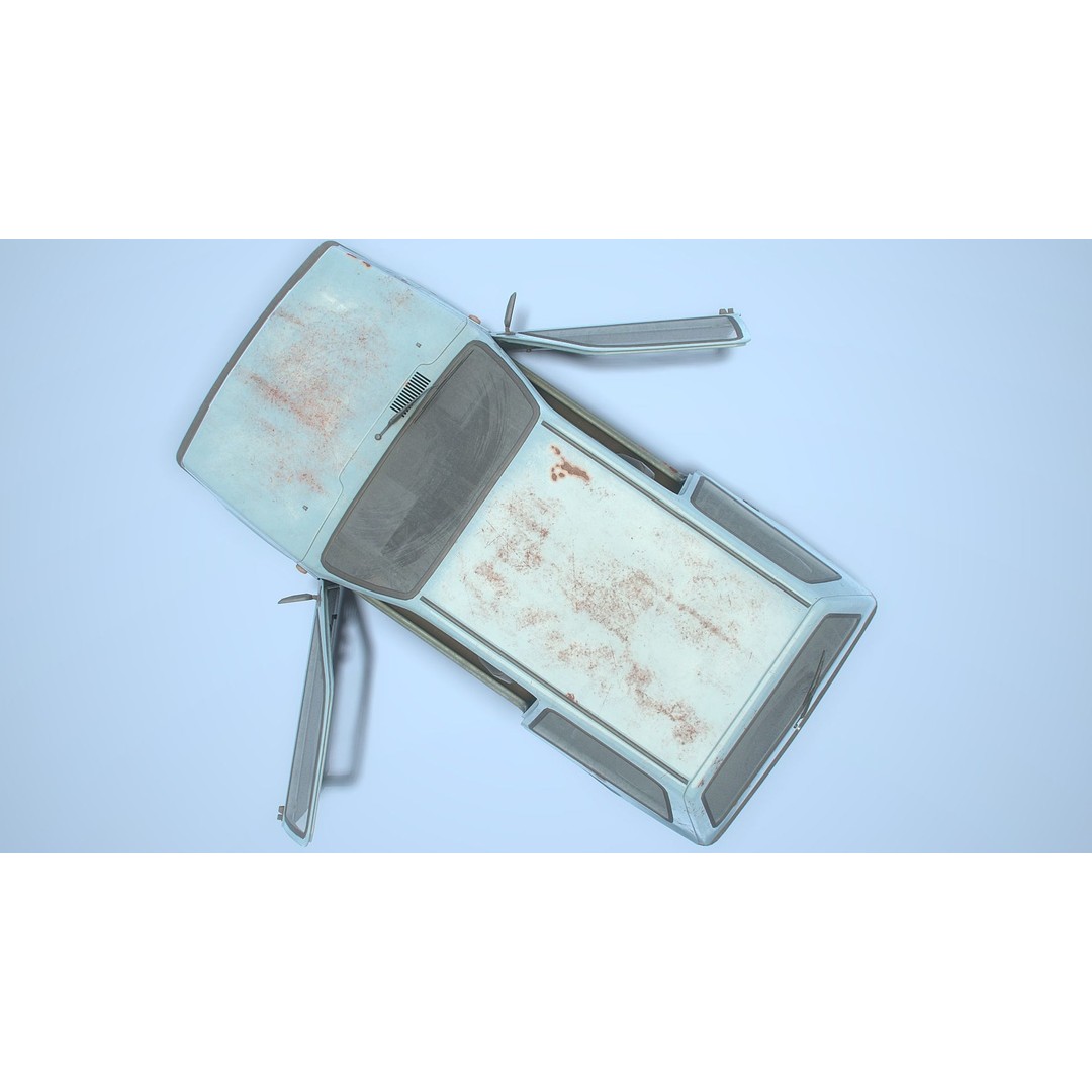 Retro Hatchback 3D Model – Low Poly Game Asset with Interior, FBX - View 15