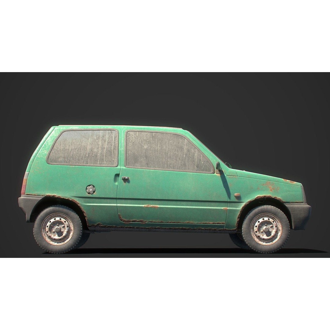 Retro Hatchback 3D Model – Low Poly Game Asset with Interior, FBX - View 16