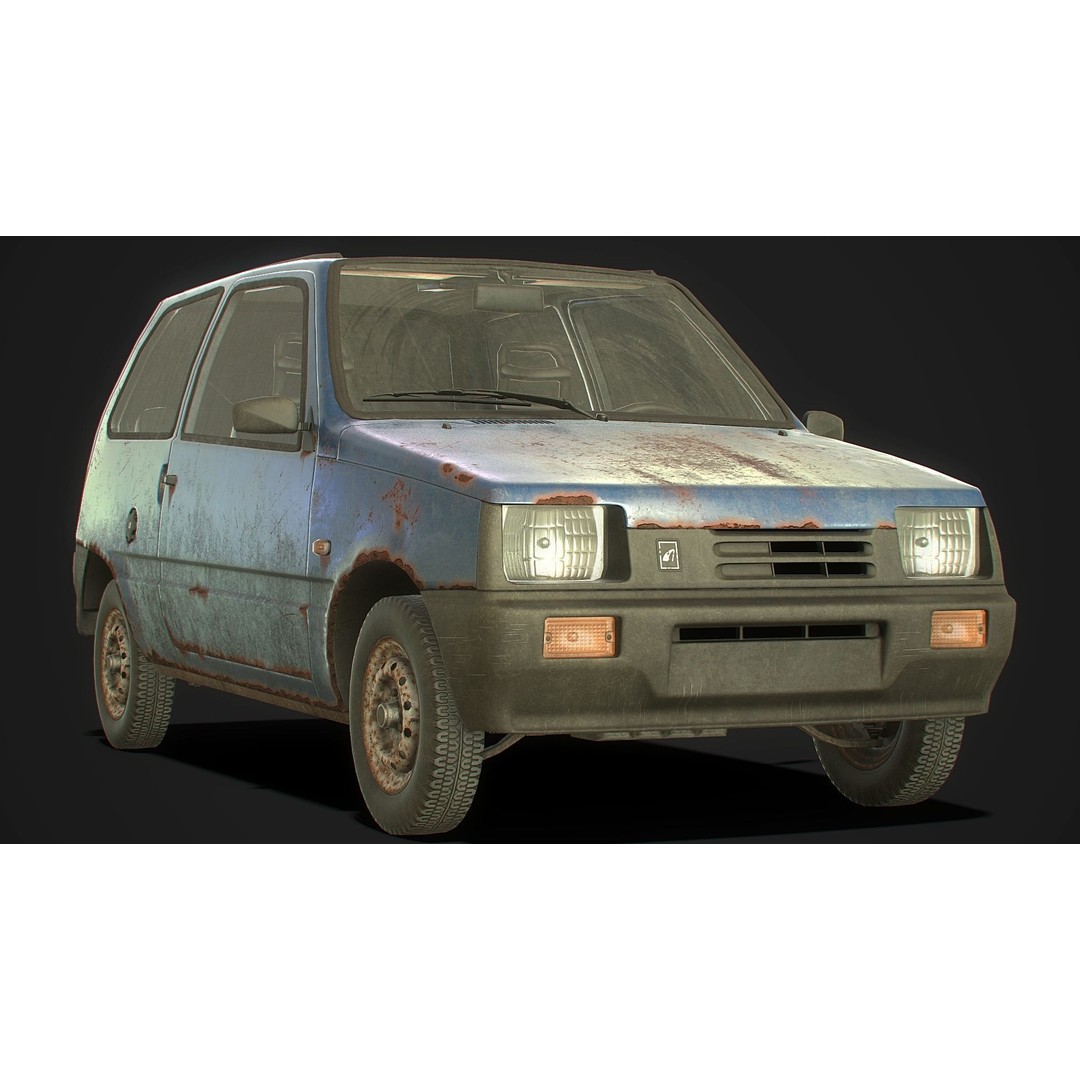 Retro Hatchback 3D Model – Low Poly Game Asset with Interior, FBX - View 18