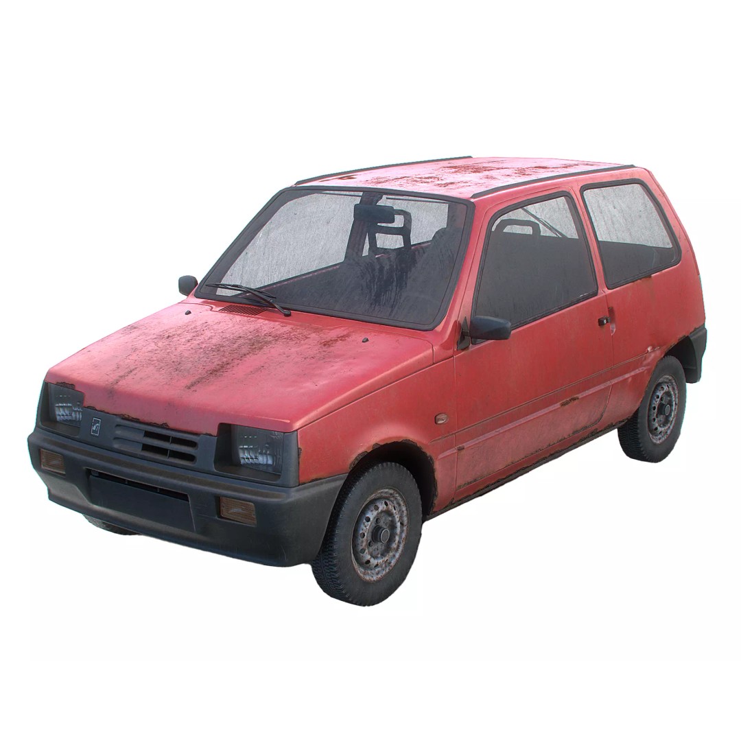 Retro Hatchback 3D Model – Low Poly Game Asset with Interior, FBX - View 2