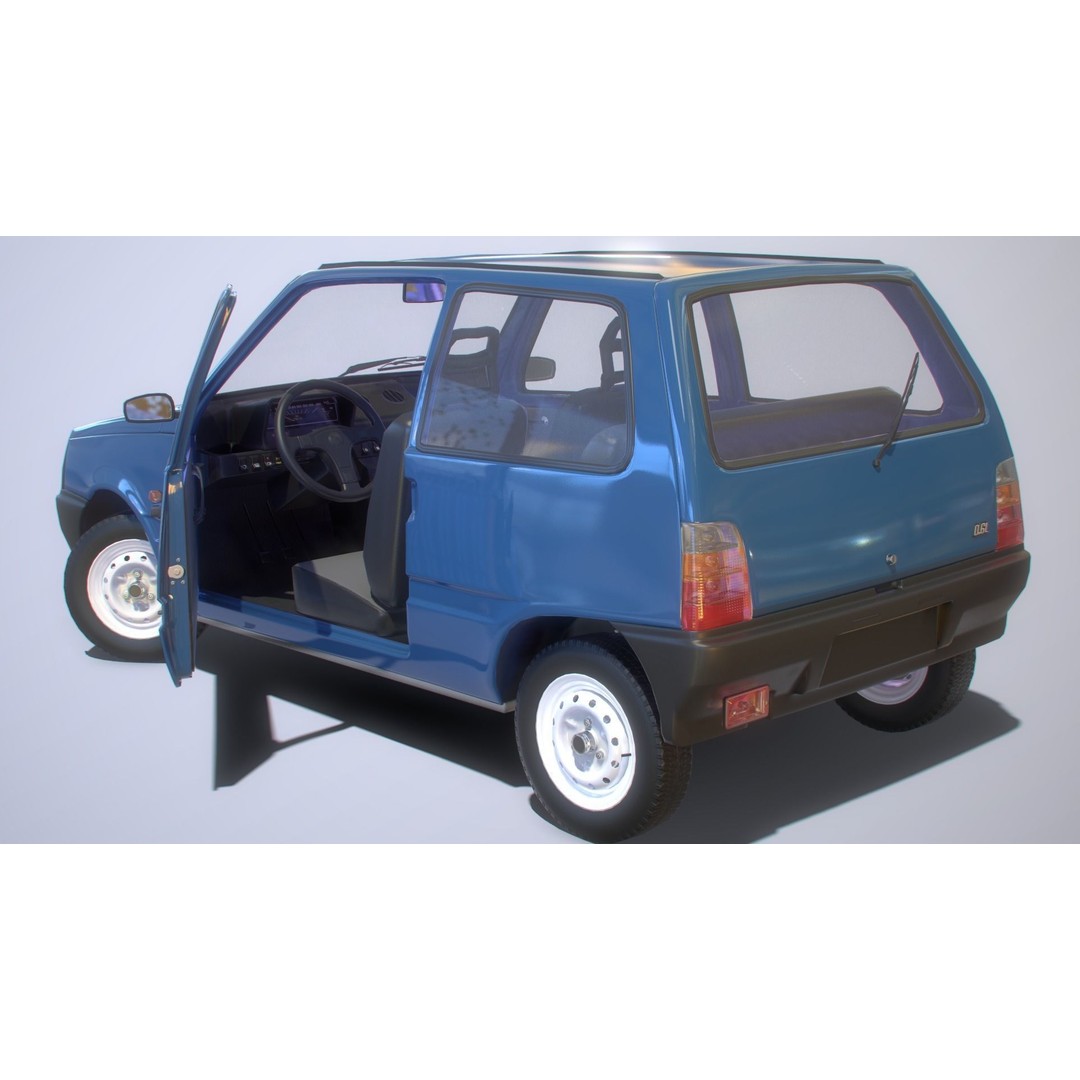 Retro Hatchback 3D Model – Low Poly Game Asset with Interior, FBX - View 21