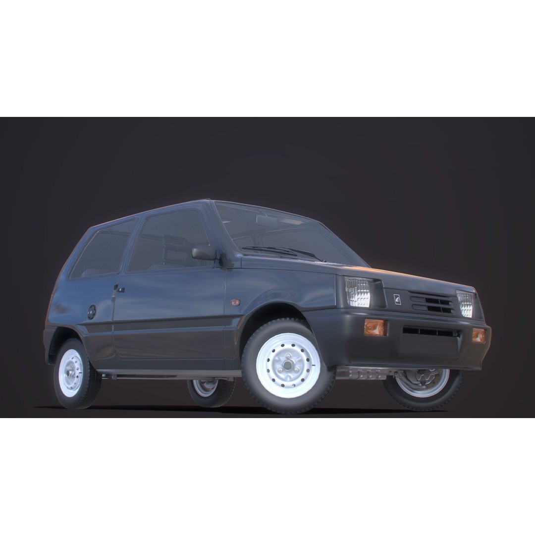 Retro Hatchback 3D Model – Low Poly Game Asset with Interior, FBX - View 22