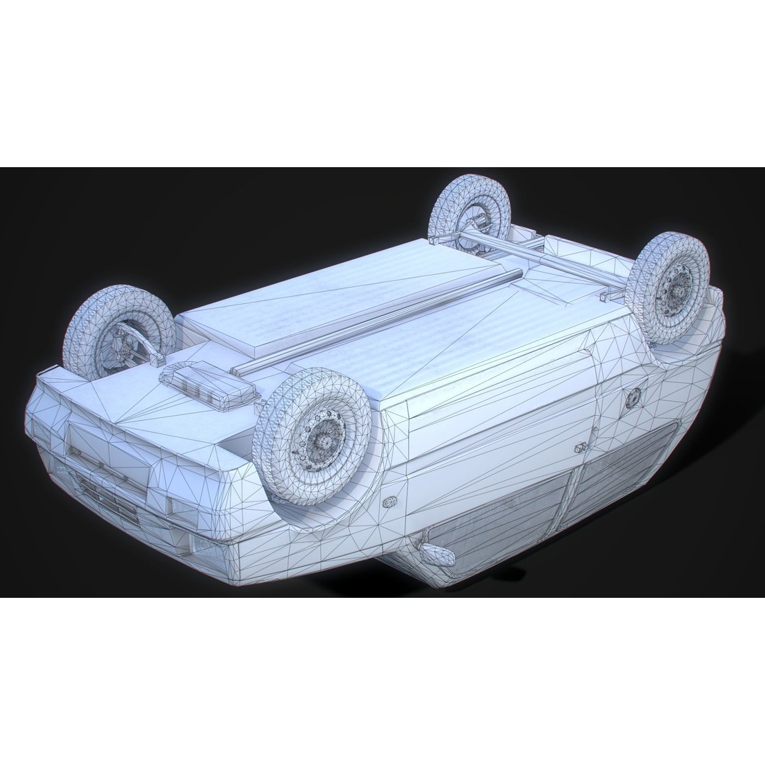 Retro Hatchback 3D Model – Low Poly Game Asset with Interior, FBX - View 25