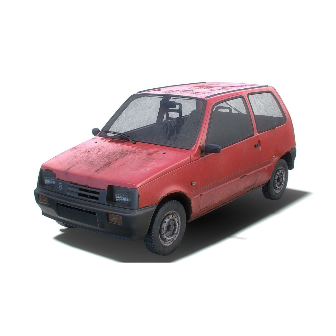 Retro Hatchback 3D Model – Low Poly Game Asset with Interior, FBX - View 3