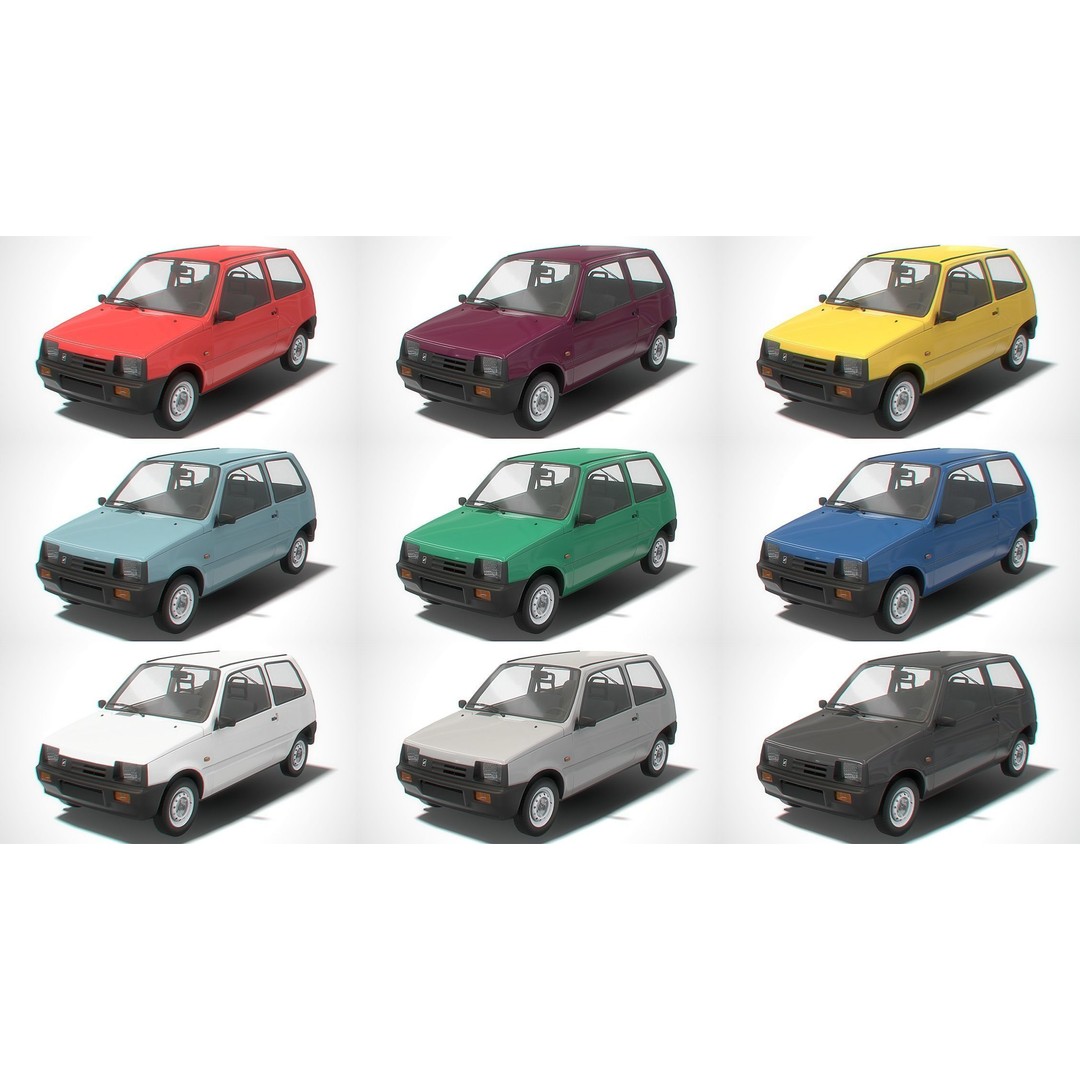 Retro Hatchback 3D Model – Low Poly Game Asset with Interior, FBX - View 6