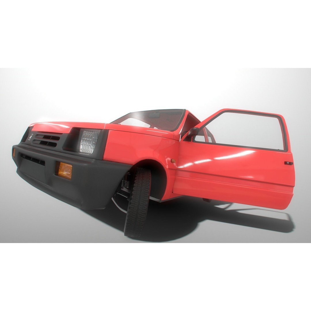 Retro Hatchback 3D Model – Low Poly Game Asset with Interior, FBX - View 8