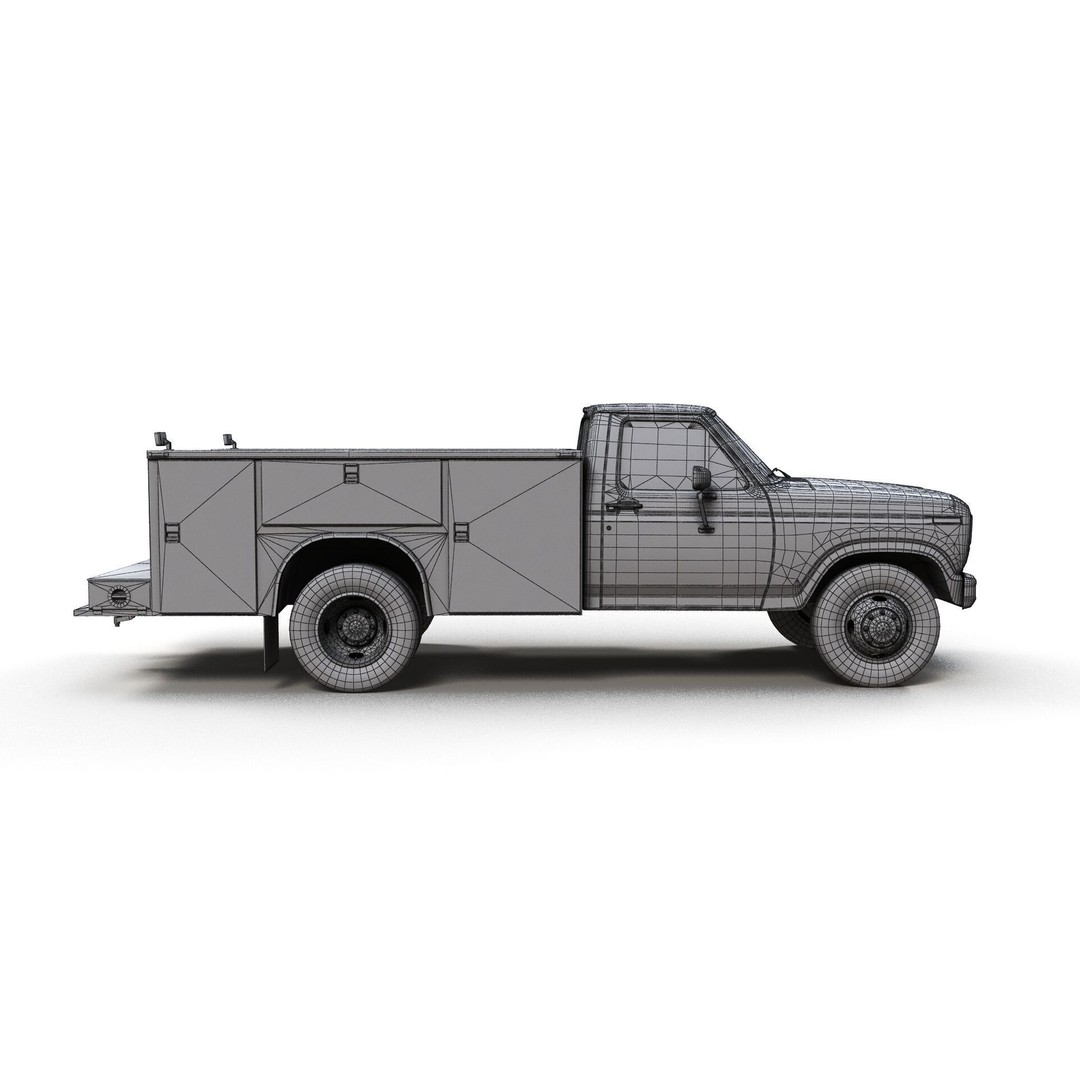 Service Truck 3D Model – Low Poly Game Ready Asset, FBX - View 13