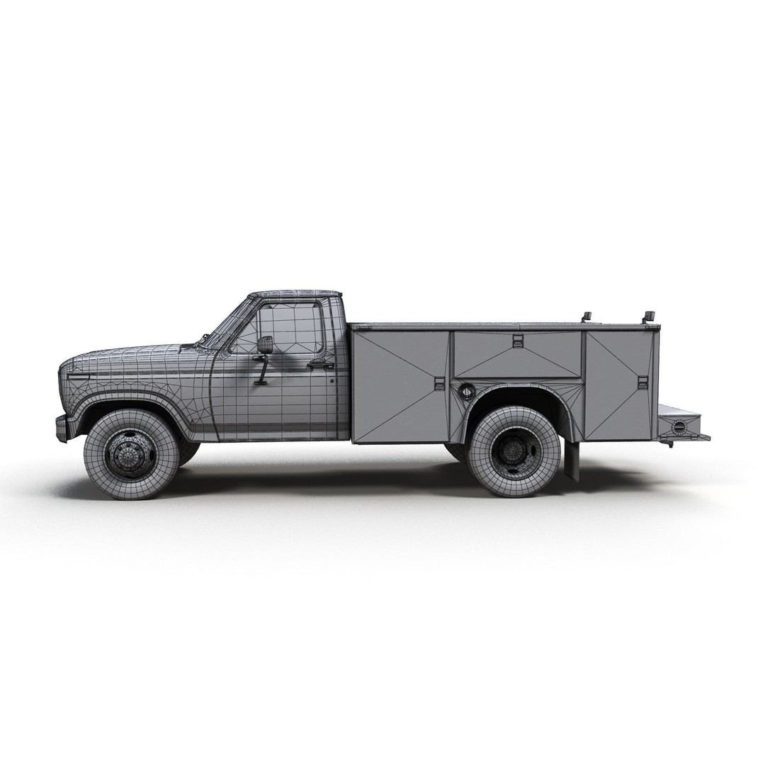 Service Truck 3D Model – Low Poly Game Ready Asset, FBX - View 15