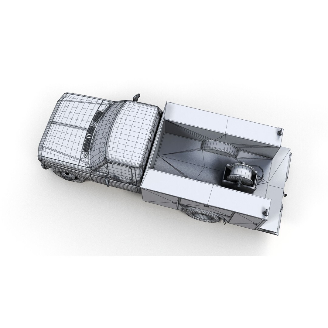 Service Truck 3D Model – Low Poly Game Ready Asset, FBX - View 16