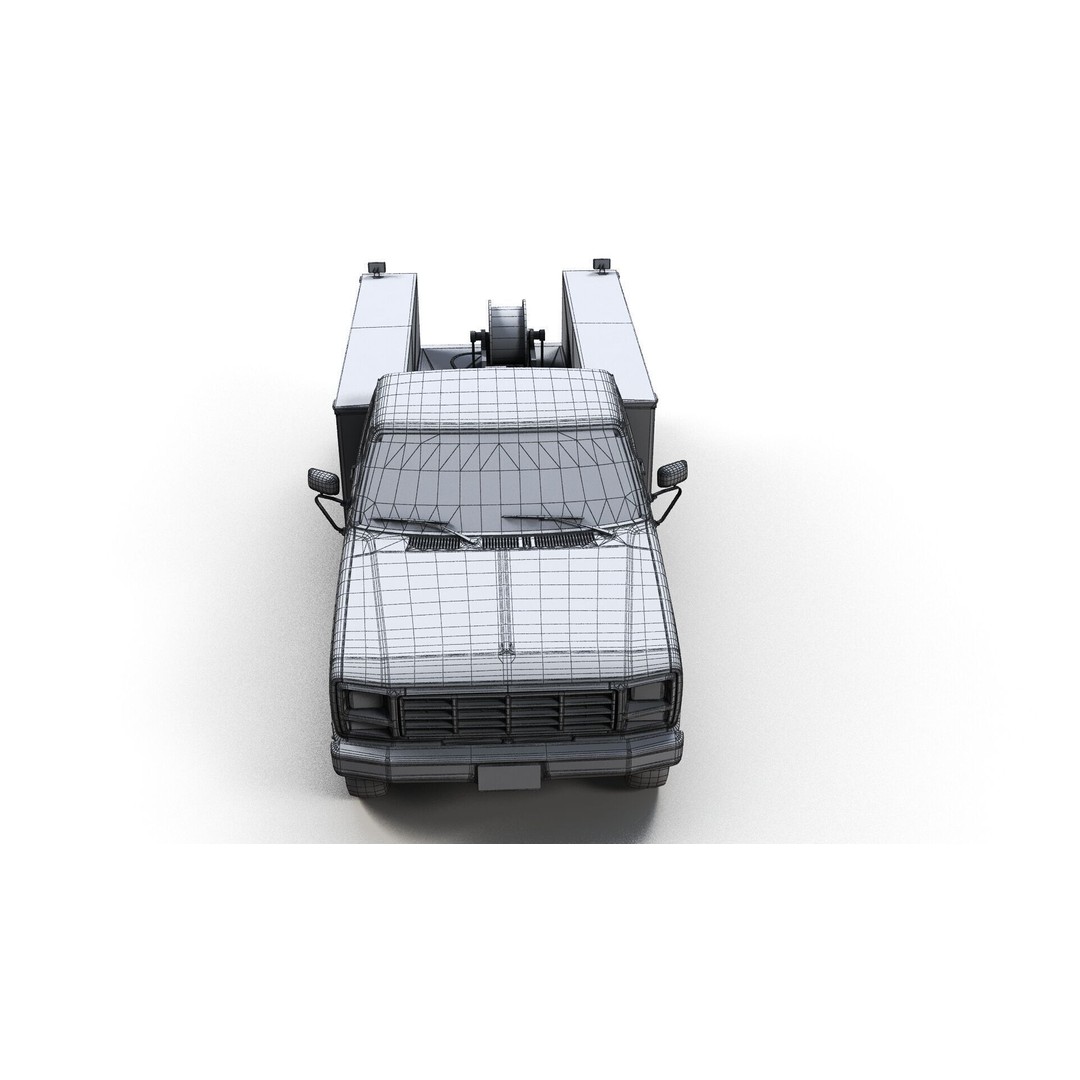 Service Truck 3D Model – Low Poly Game Ready Asset, FBX - View 17
