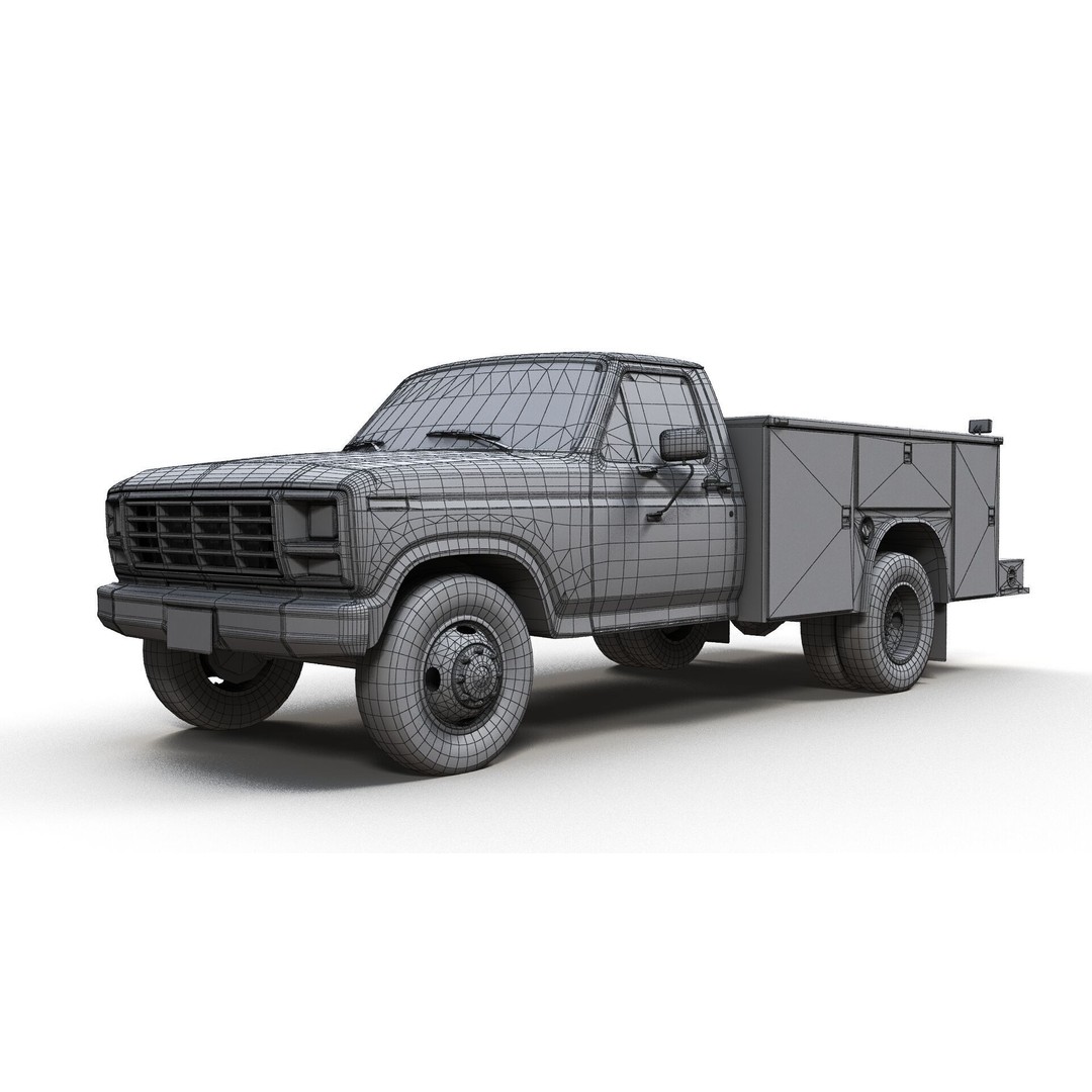 Service Truck 3D Model – Low Poly Game Ready Asset, FBX - View 18