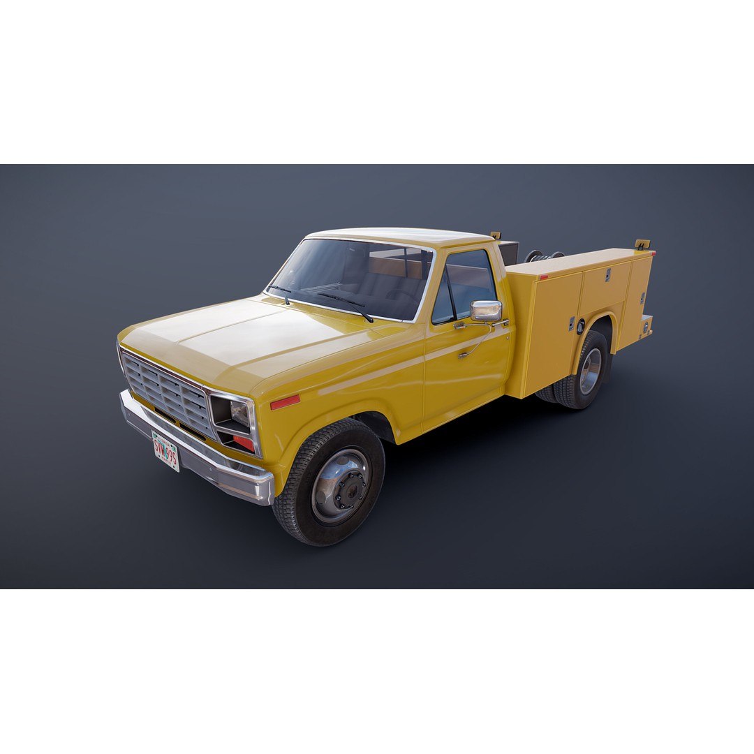 Service Truck 3D Model – Low Poly Game Ready Asset, FBX - View 19