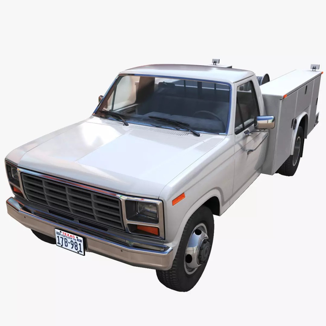 Service Truck 3D Model – Low Poly Game Ready Asset, FBX - View 2
