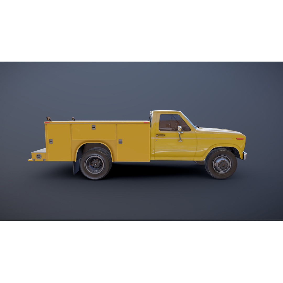 Service Truck 3D Model – Low Poly Game Ready Asset, FBX - View 21