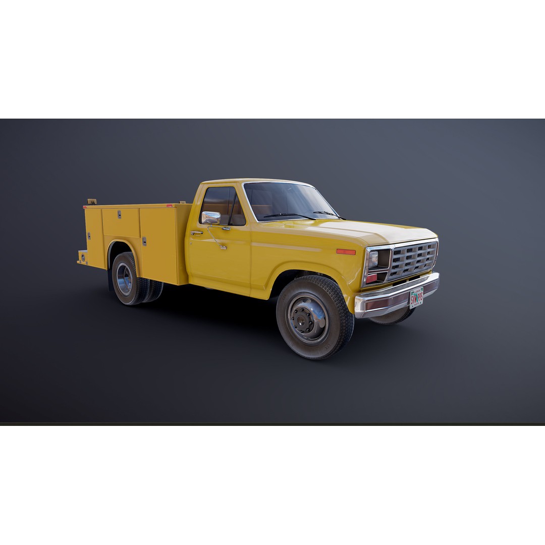 Service Truck 3D Model – Low Poly Game Ready Asset, FBX - View 22