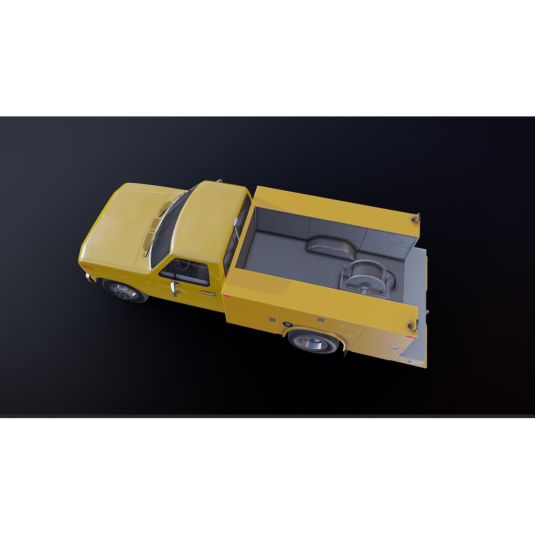 Service Truck 3D Model – Low Poly Game Ready Asset, FBX - View 25