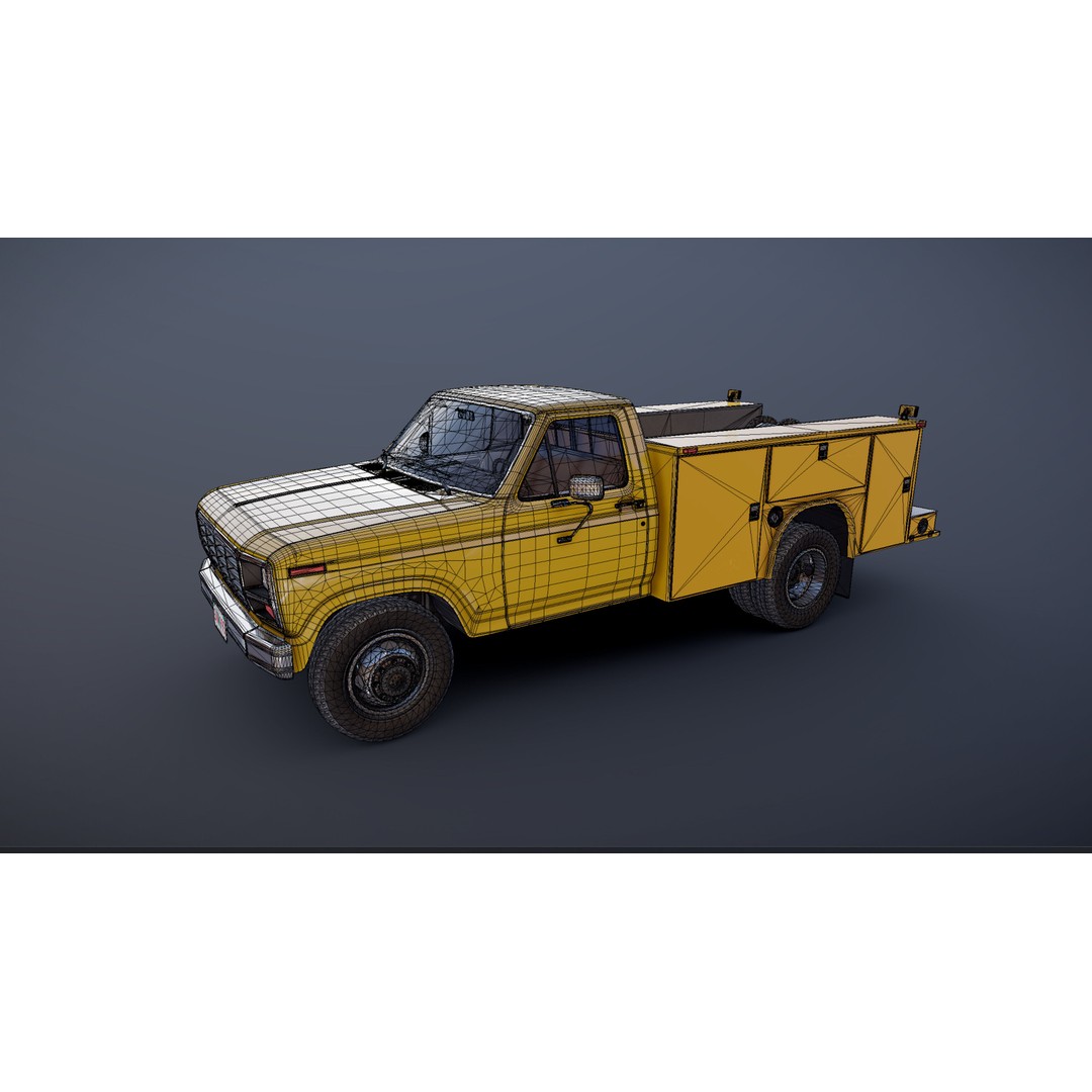 Service Truck 3D Model – Low Poly Game Ready Asset, FBX - View 26