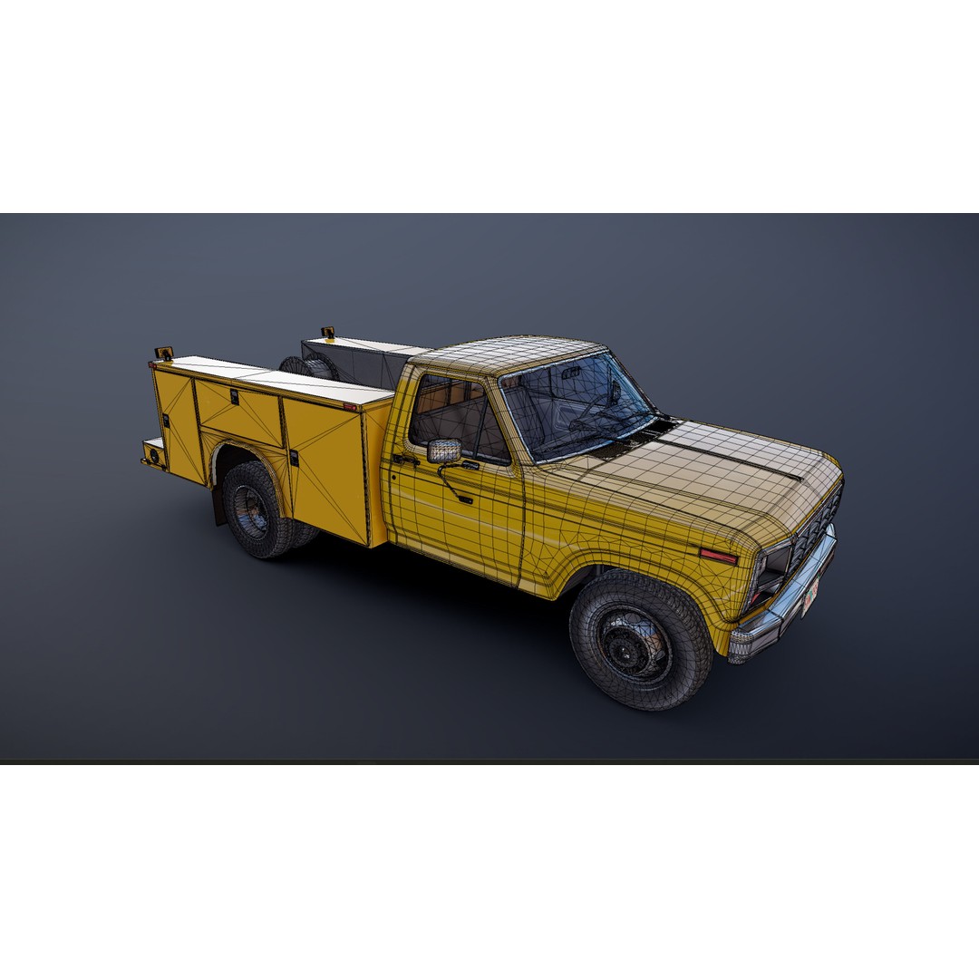 Service Truck 3D Model – Low Poly Game Ready Asset, FBX - View 27