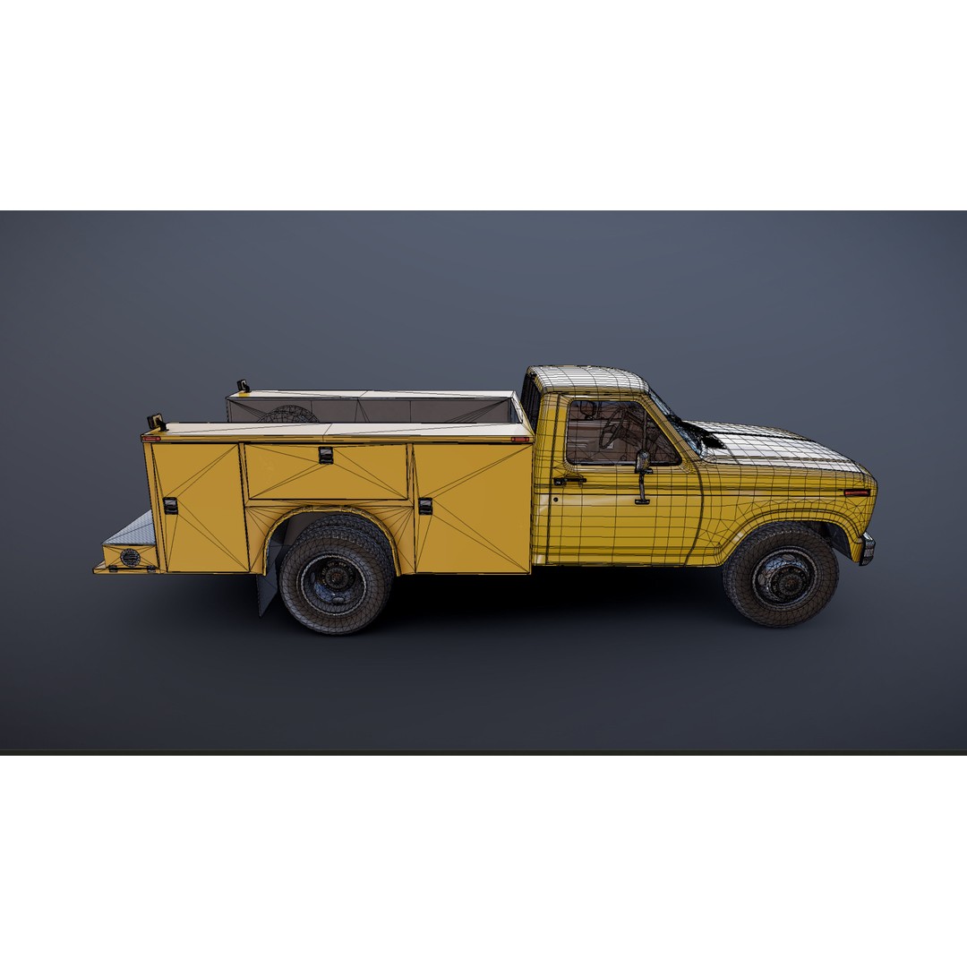 Service Truck 3D Model – Low Poly Game Ready Asset, FBX - View 28