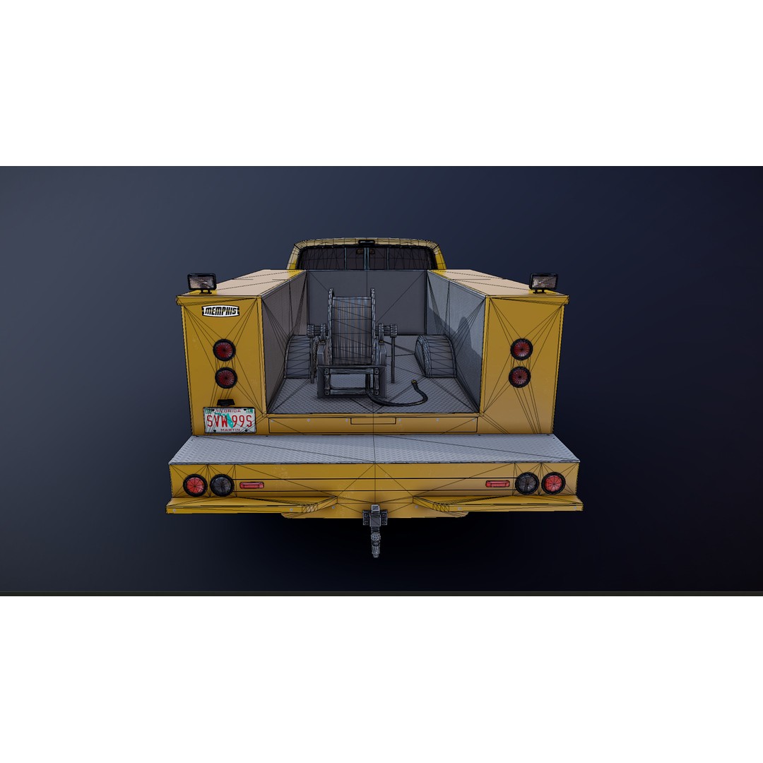 Service Truck 3D Model – Low Poly Game Ready Asset, FBX - View 29