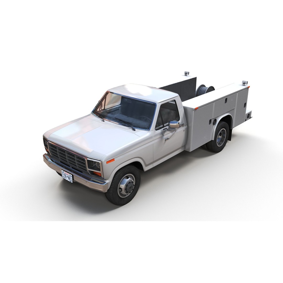 Service Truck 3D Model – Low Poly Game Ready Asset, FBX - View 3
